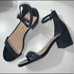 Glitter block heel sandals size 7